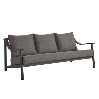 Modway - Terrace Outdoor Patio Aluminum Sofa by Modway  Outdoor Furniture Sofa Sectionals Gray - EEI-6977-CAR-GPH