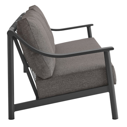 Modway - Terrace Outdoor Patio Aluminum Sofa by Modway  Outdoor Furniture Sofa Sectionals Gray - EEI-6977-CAR-GPH