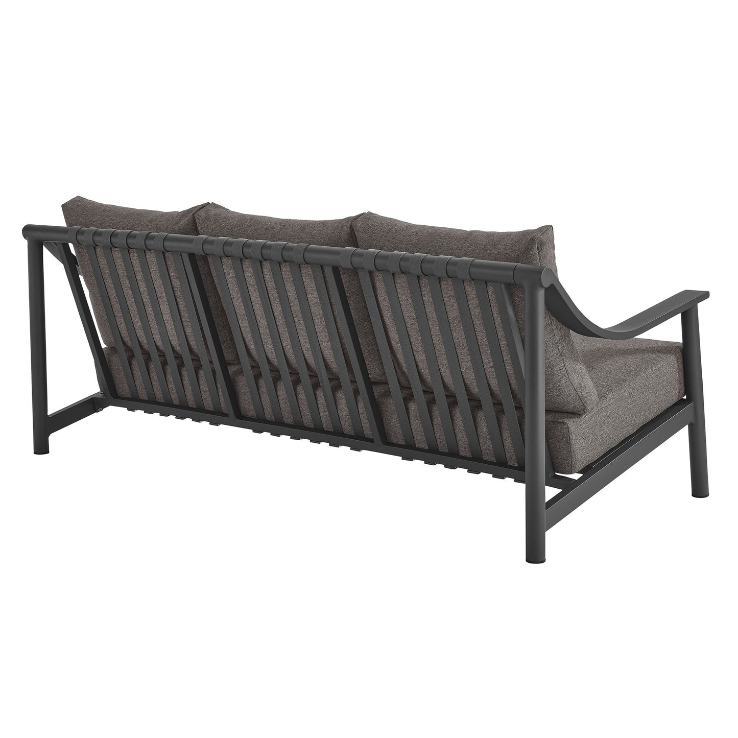 Modway - Terrace Outdoor Patio Aluminum Sofa by Modway  Outdoor Furniture Sofa Sectionals Gray - EEI-6977-CAR-GPH
