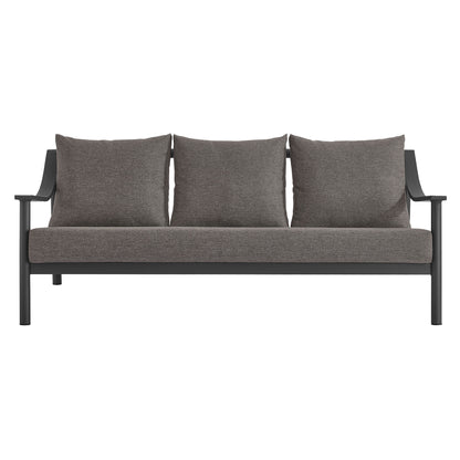 Modway - Terrace Outdoor Patio Aluminum Sofa by Modway  Outdoor Furniture Sofa Sectionals Gray - EEI-6977-CAR-GPH