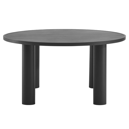 Modway - Nautica Outdoor Patio 60" Round Aluminum Dining Table by Modway  Outdoor Furniture Bar and Dining Gray - EEI-6981-GPH
