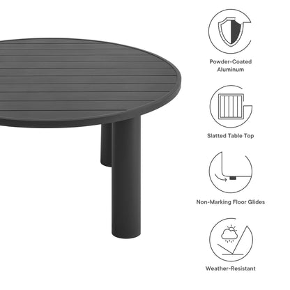 Modway - Nautica Outdoor Patio 60" Round Aluminum Dining Table by Modway  Outdoor Furniture Bar and Dining Gray - EEI-6981-GPH