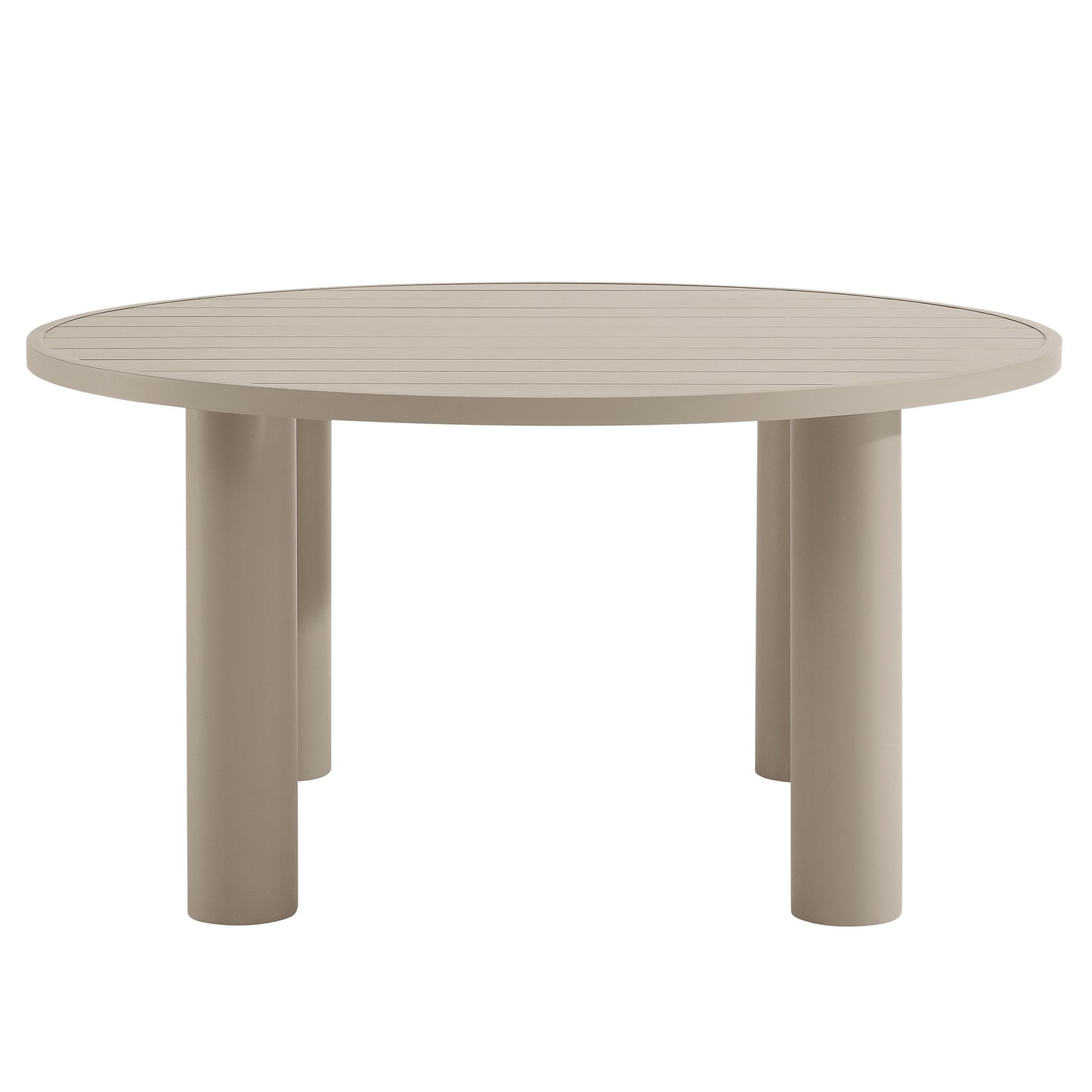 Modway - Nautica Outdoor Patio 60" Round Aluminum Dining Table by Modway  Outdoor Furniture Bar and Dining Brown - EEI-6981-TAU