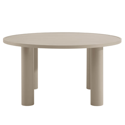 Modway - Nautica Outdoor Patio 60" Round Aluminum Dining Table by Modway  Outdoor Furniture Bar and Dining Brown - EEI-6981-TAU