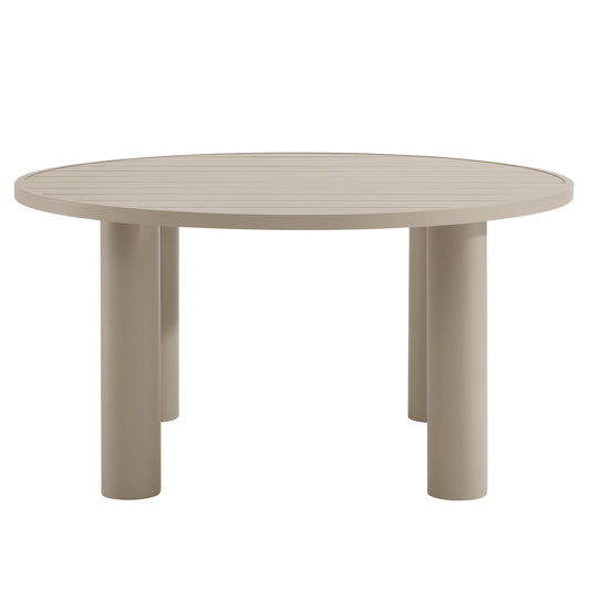 Modway - Nautica Outdoor Patio 60" Round Aluminum Dining Table by Modway  Outdoor Furniture Bar and Dining Brown - EEI-6981-TAU