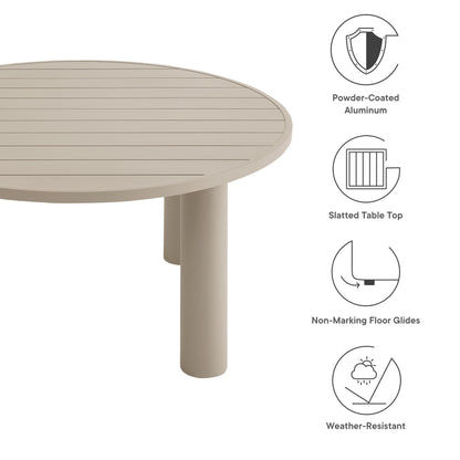 Modway - Nautica Outdoor Patio 60" Round Aluminum Dining Table by Modway  Outdoor Furniture Bar and Dining Brown - EEI-6981-TAU