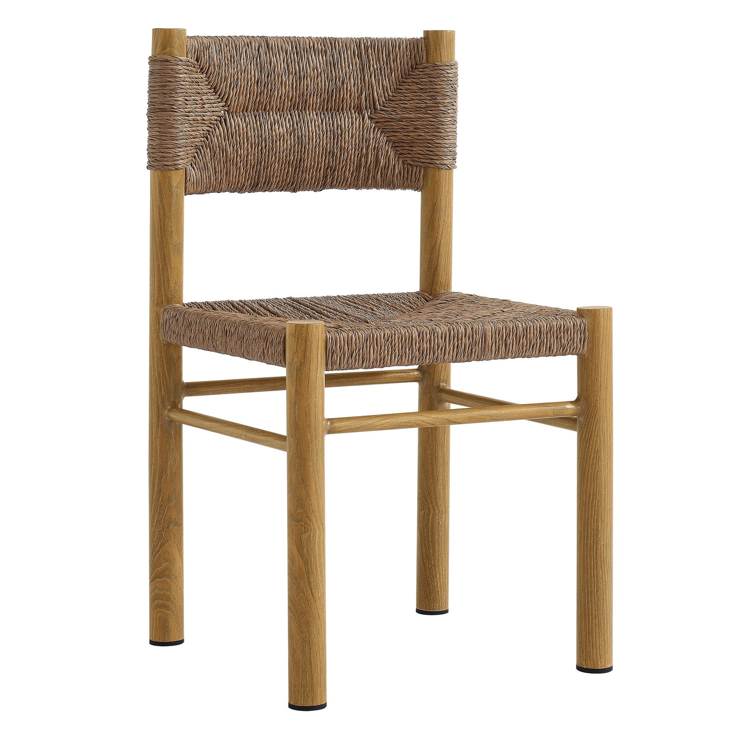 Modway - Parkland Outdoor Patio Rattan and Aluminum Dining Side Chairs Set of 2 by Modway  Outdoor Furniture Bar and Dining Brown - EEI-6982-NAT