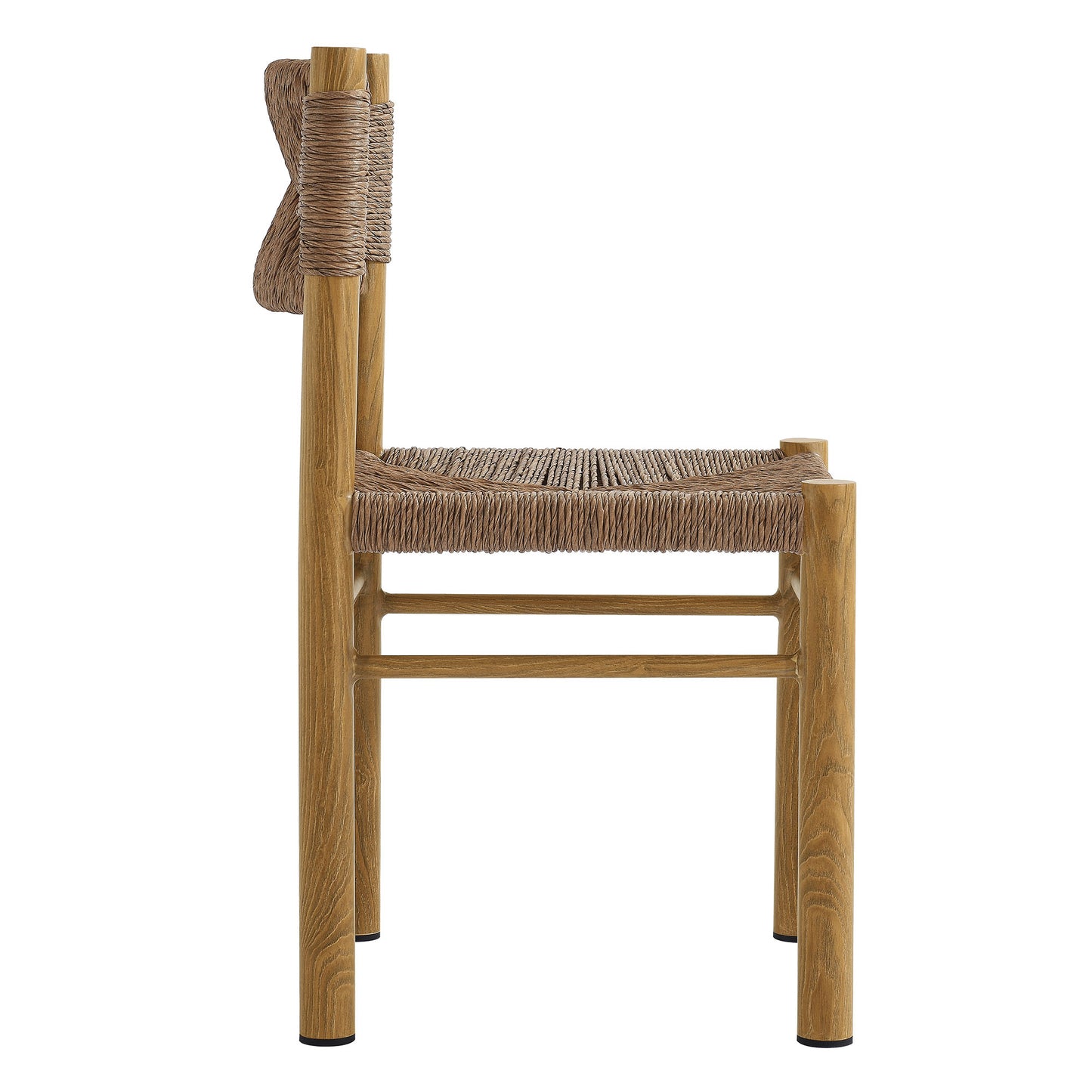 Modway - Parkland Outdoor Patio Rattan and Aluminum Dining Side Chairs Set of 2 by Modway  Outdoor Furniture Bar and Dining Brown - EEI-6982-NAT