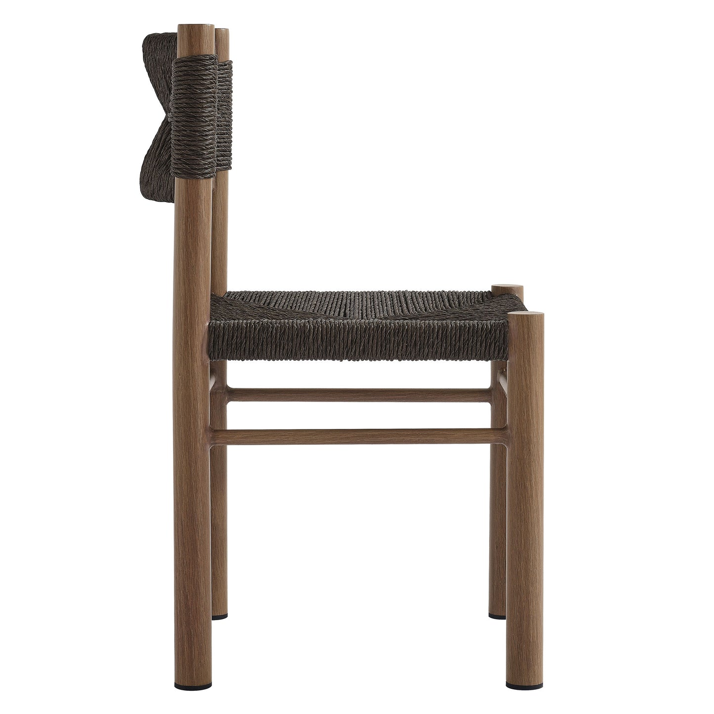 Modway - Parkland Outdoor Patio Rattan and Aluminum Dining Side Chairs Set of 2 by Modway  Outdoor Furniture Bar and Dining Brown - EEI-6982-WAL