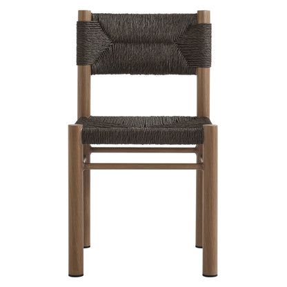 Modway - Parkland Outdoor Patio Rattan and Aluminum Dining Side Chairs Set of 2 by Modway  Outdoor Furniture Bar and Dining Brown - EEI-6982-WAL