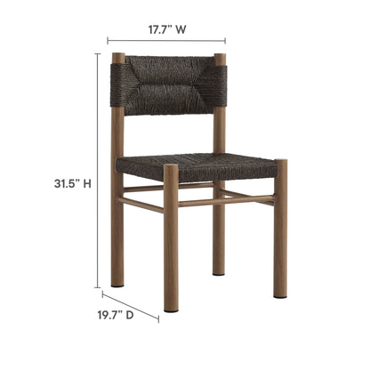 Modway - Parkland Outdoor Patio Rattan and Aluminum Dining Side Chairs Set of 2 by Modway  Outdoor Furniture Bar and Dining Brown - EEI-6982-WAL