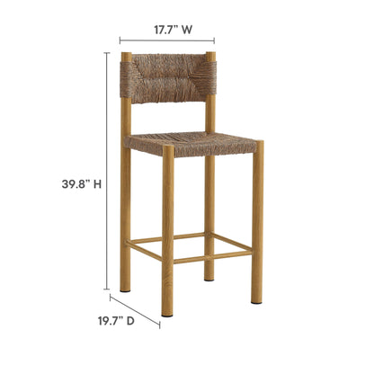 Modway - Parkland Outdoor Patio Rattan and Aluminum Counter Stools Set of 2 by Modway  Outdoor Furniture Bar and Dining Brown - EEI-6983-NAT