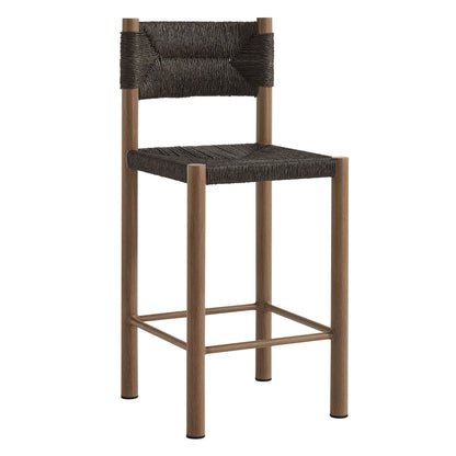 Modway - Parkland Outdoor Patio Rattan and Aluminum Counter Stools Set of 2 by Modway  Outdoor Furniture Bar and Dining Brown - EEI-6983-WAL