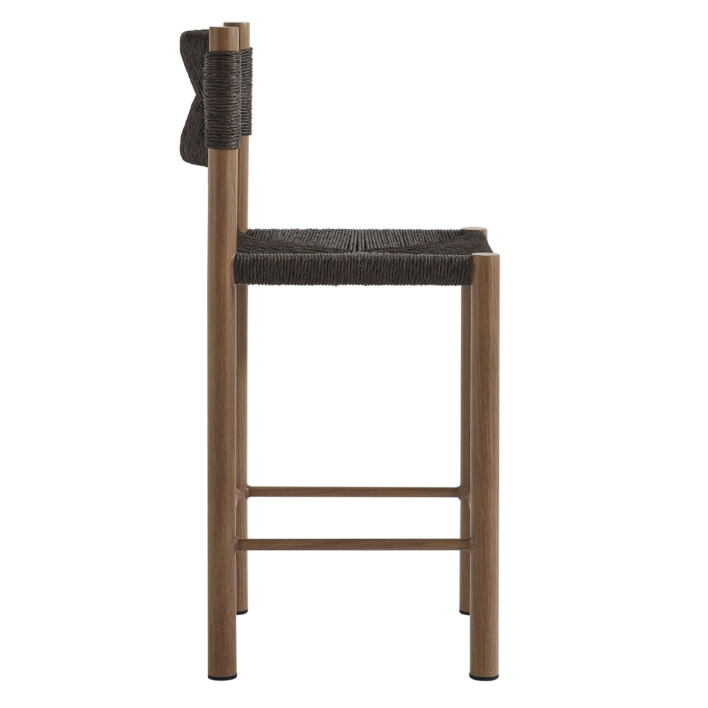 Modway - Parkland Outdoor Patio Rattan and Aluminum Counter Stools Set of 2 by Modway  Outdoor Furniture Bar and Dining Brown - EEI-6983-WAL