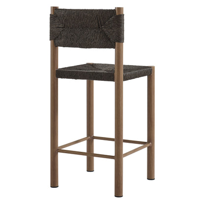 Modway - Parkland Outdoor Patio Rattan and Aluminum Counter Stools Set of 2 by Modway  Outdoor Furniture Bar and Dining Brown - EEI-6983-WAL