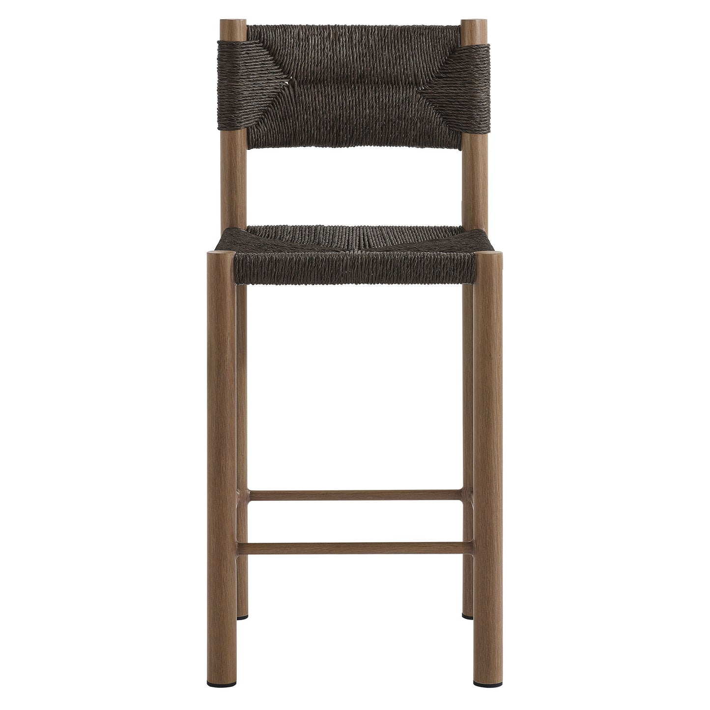 Modway - Parkland Outdoor Patio Rattan and Aluminum Counter Stools Set of 2 by Modway  Outdoor Furniture Bar and Dining Brown - EEI-6983-WAL