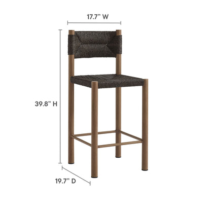 Modway - Parkland Outdoor Patio Rattan and Aluminum Counter Stools Set of 2 by Modway  Outdoor Furniture Bar and Dining Brown - EEI-6983-WAL