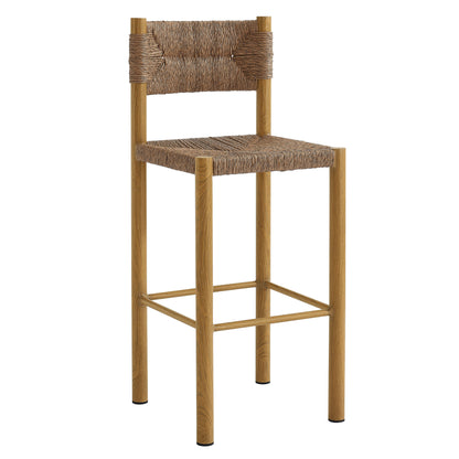 Modway - Parkland Outdoor Patio Rattan and Aluminum Bar Stools Set of 2 by Modway  Outdoor Furniture Bar and Dining Brown - EEI-6984-NAT
