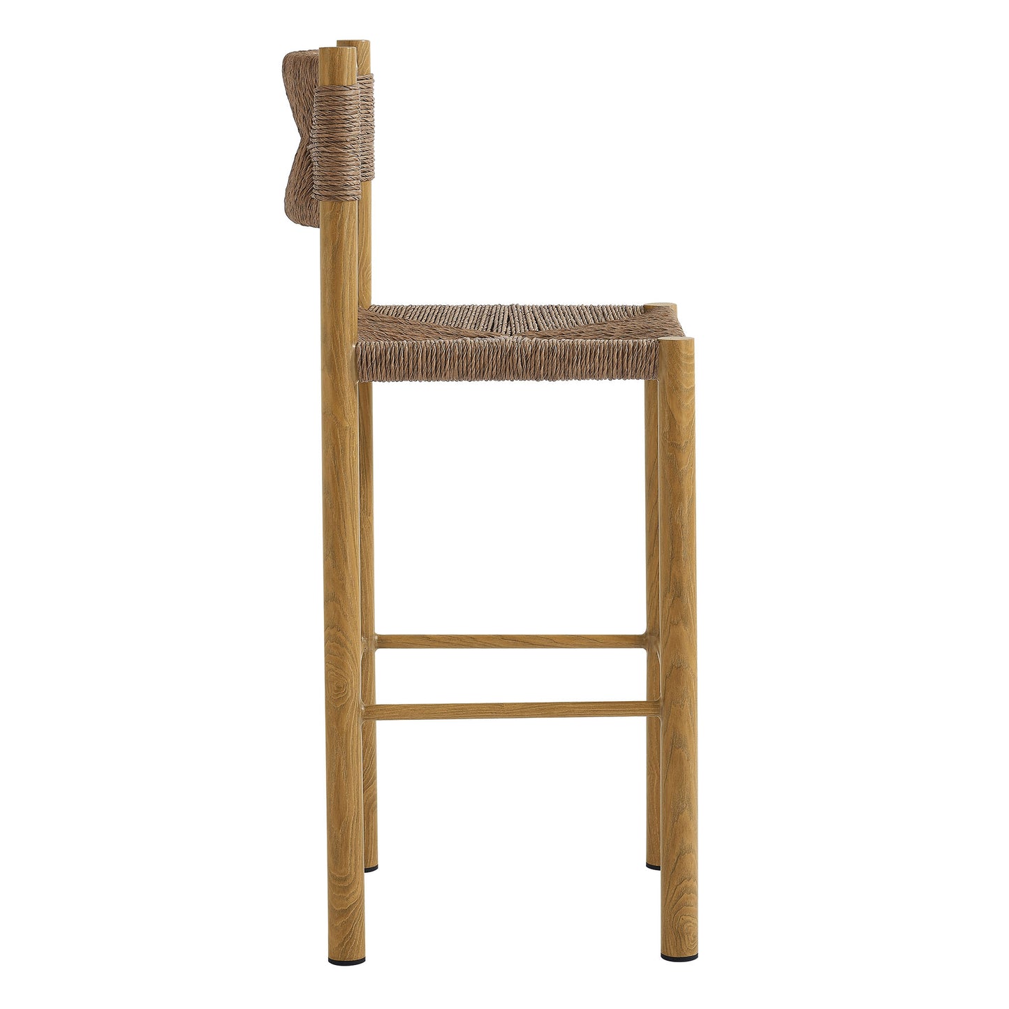 Modway - Parkland Outdoor Patio Rattan and Aluminum Bar Stools Set of 2 by Modway  Outdoor Furniture Bar and Dining Brown - EEI-6984-NAT