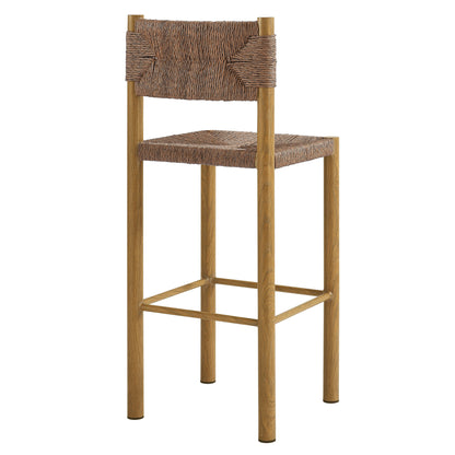 Modway - Parkland Outdoor Patio Rattan and Aluminum Bar Stools Set of 2 by Modway  Outdoor Furniture Bar and Dining Brown - EEI-6984-NAT