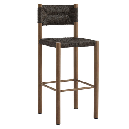 Modway - Parkland Outdoor Patio Rattan and Aluminum Bar Stools Set of 2 by Modway  Outdoor Furniture Bar and Dining Brown - EEI-6984-WAL