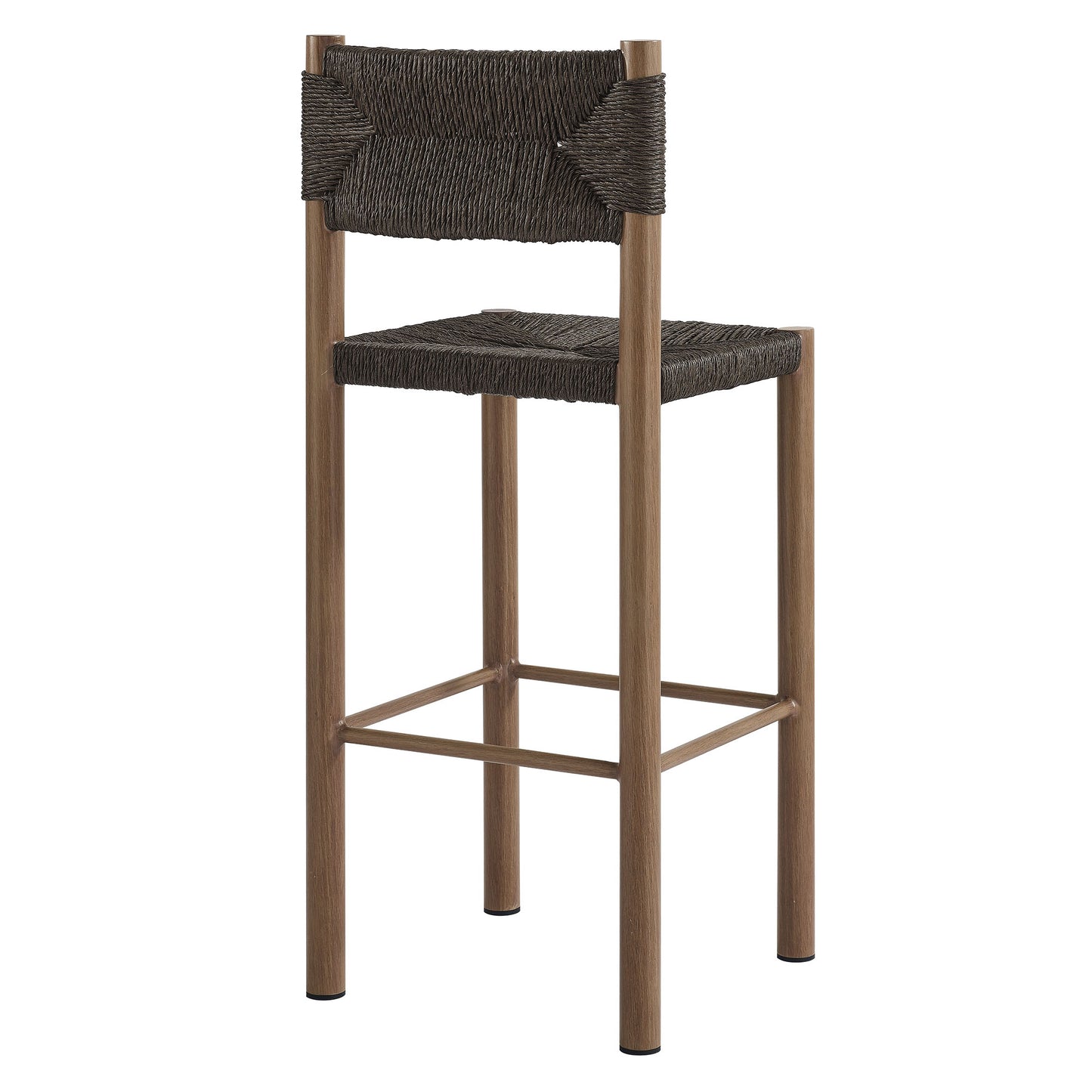 Modway - Parkland Outdoor Patio Rattan and Aluminum Bar Stools Set of 2 by Modway  Outdoor Furniture Bar and Dining Brown - EEI-6984-WAL
