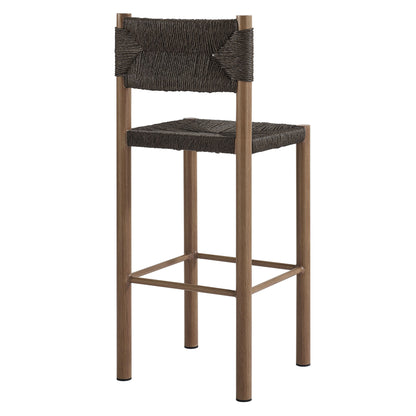 Modway - Parkland Outdoor Patio Rattan and Aluminum Bar Stools Set of 2 by Modway  Outdoor Furniture Bar and Dining Brown - EEI-6984-WAL