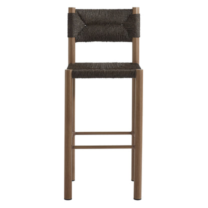 Modway - Parkland Outdoor Patio Rattan and Aluminum Bar Stools Set of 2 by Modway  Outdoor Furniture Bar and Dining Brown - EEI-6984-WAL