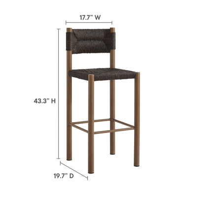 Modway - Parkland Outdoor Patio Rattan and Aluminum Bar Stools Set of 2 by Modway  Outdoor Furniture Bar and Dining Brown - EEI-6984-WAL