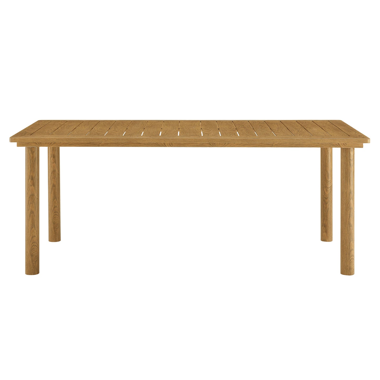 Modway - Parkland 76" Outdoor Patio Aluminum Dining Table by Modway  Outdoor Furniture Bar and Dining Brown - EEI-6985-NAT