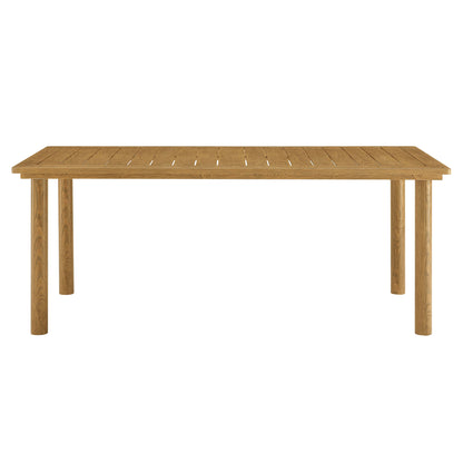 Modway - Parkland 76" Outdoor Patio Aluminum Dining Table by Modway  Outdoor Furniture Bar and Dining Brown - EEI-6985-NAT