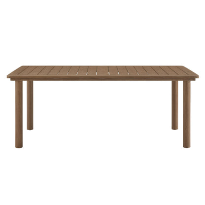 Modway - Parkland 76" Outdoor Patio Aluminum Dining Table by Modway  Outdoor Furniture Bar and Dining Brown - EEI-6985-WAL