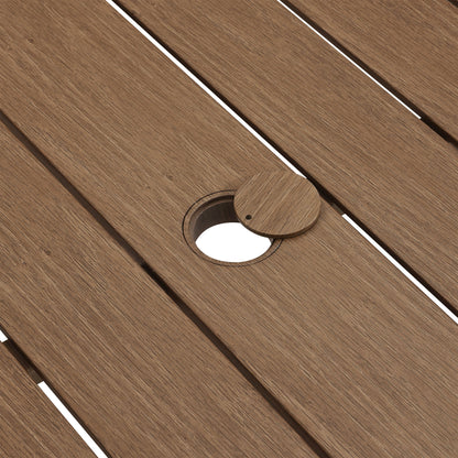 Modway - Parkland 76" Outdoor Patio Aluminum Dining Table by Modway  Outdoor Furniture Bar and Dining Brown - EEI-6985-WAL