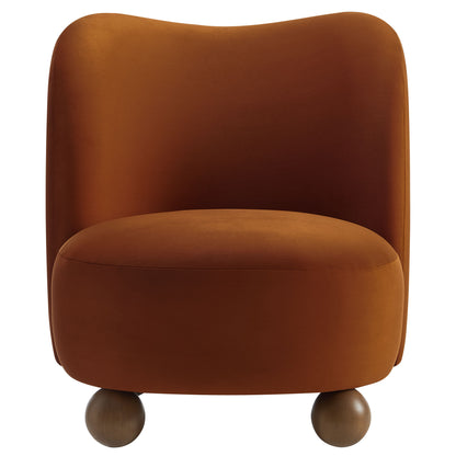 Modway - Monroe Performance Velvet Accent Chair by Modway  Living Room Sofas and Armchairs Brown - EEI-6990-RUS-WAL