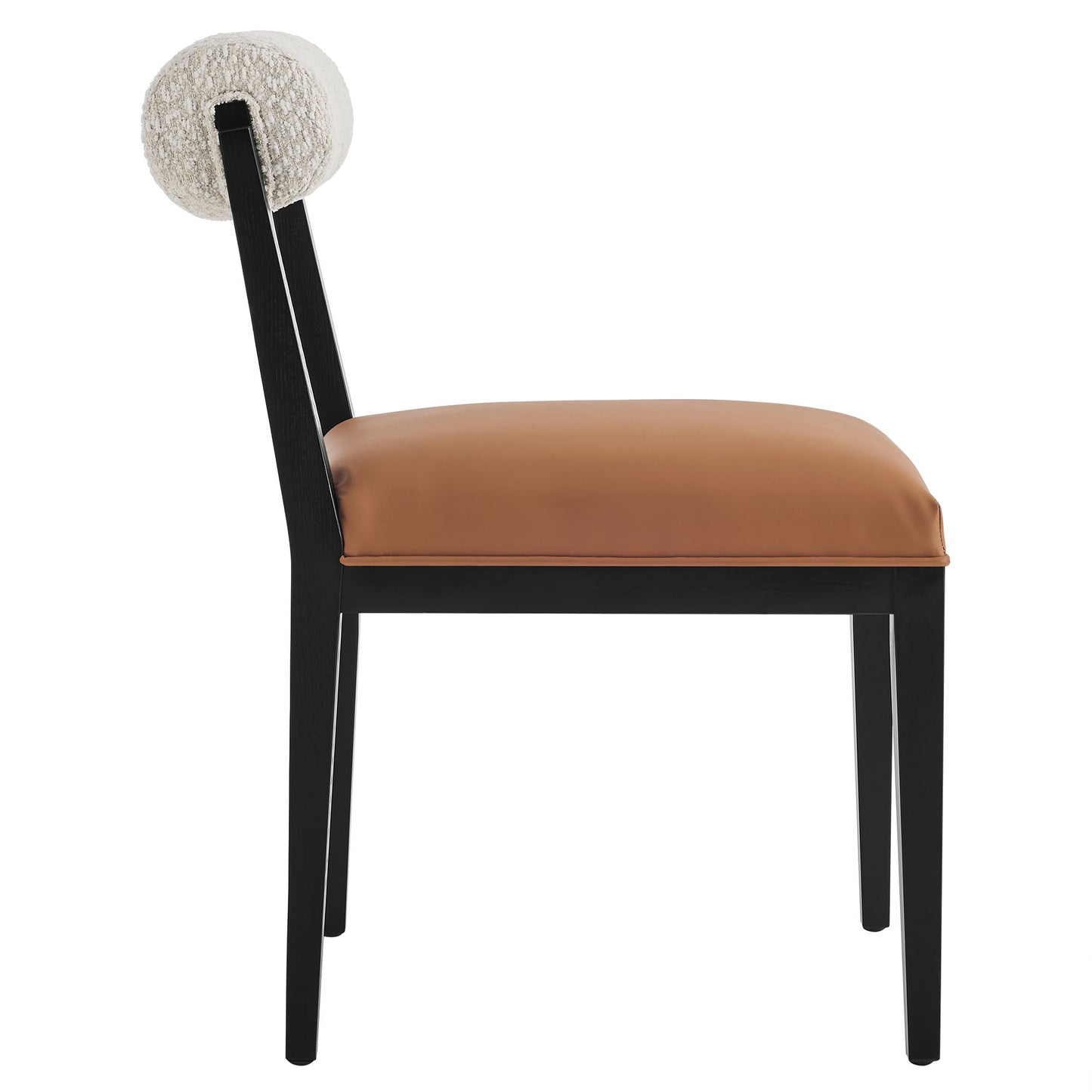 Modway - Kai Boucle and Vegan Leather Dining Chair by Modway  Bar and Dining Dining Chairs Black - EEI-6992-PRL-TAN-BLK
