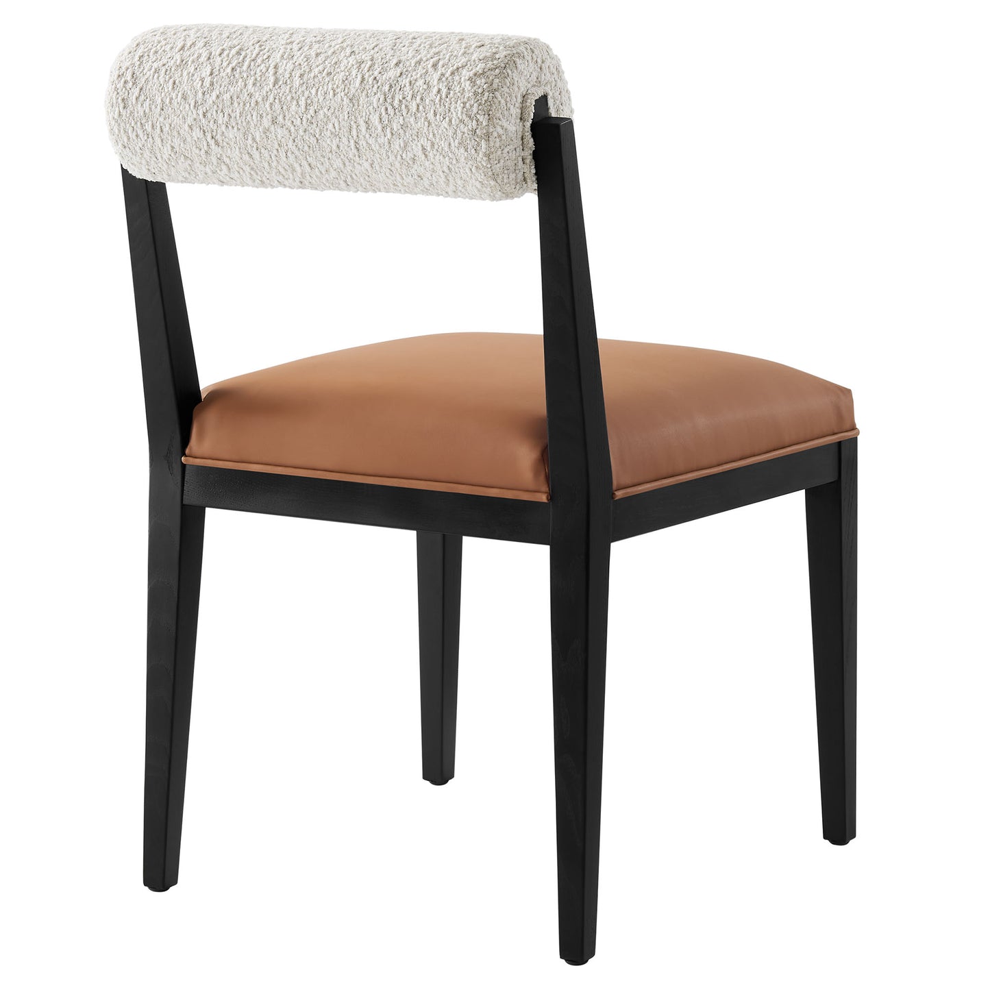 Modway - Kai Boucle and Vegan Leather Dining Chair by Modway  Bar and Dining Dining Chairs Black - EEI-6992-PRL-TAN-BLK