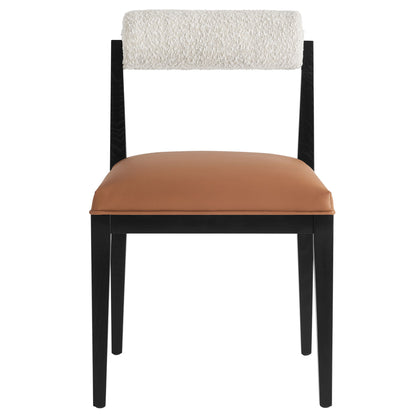 Modway - Kai Boucle and Vegan Leather Dining Chair by Modway  Bar and Dining Dining Chairs Black - EEI-6992-PRL-TAN-BLK