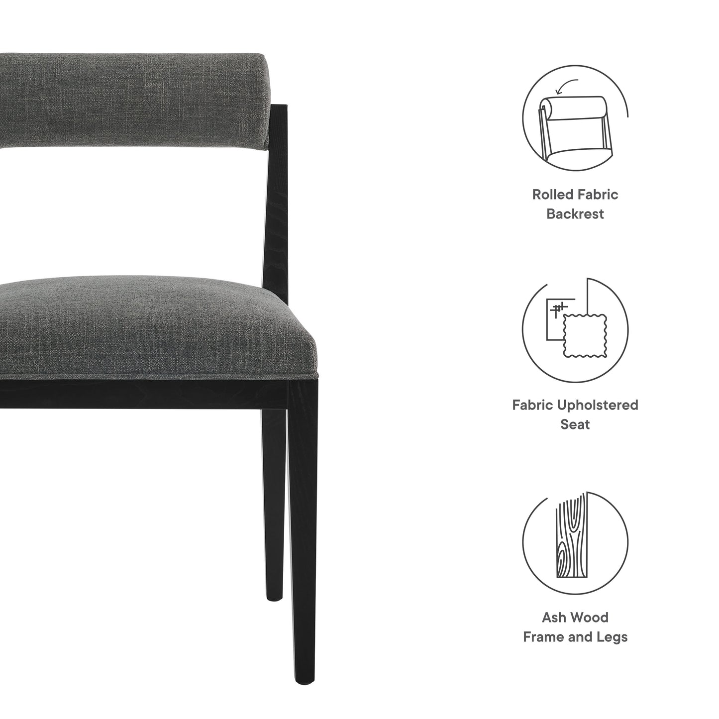 Modway - Kai Fabric Dining Chair by Modway  Bar and Dining Dining Chairs Black - EEI-6993-CHA-BLK