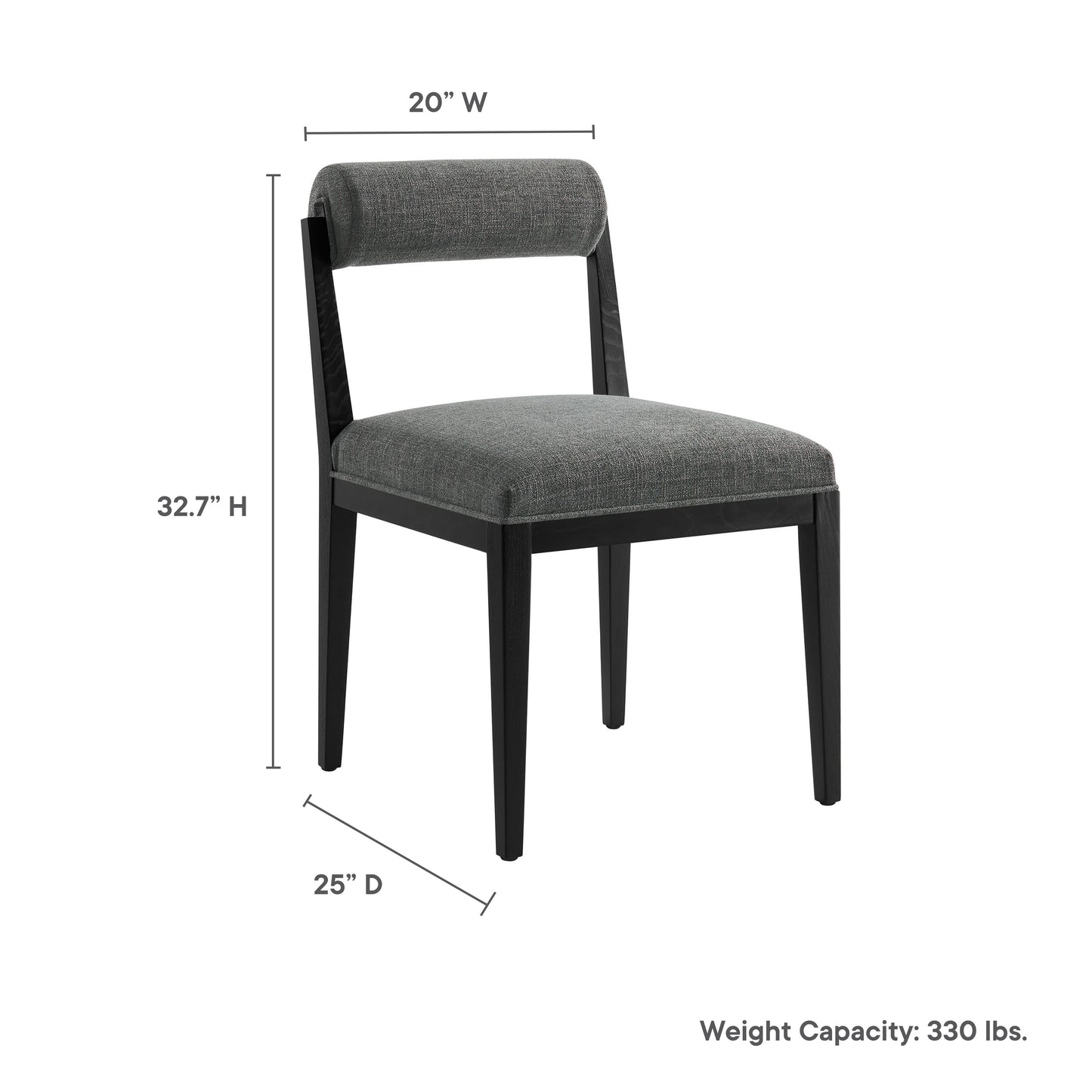 Modway - Kai Fabric Dining Chair by Modway  Bar and Dining Dining Chairs Black - EEI-6993-CHA-BLK