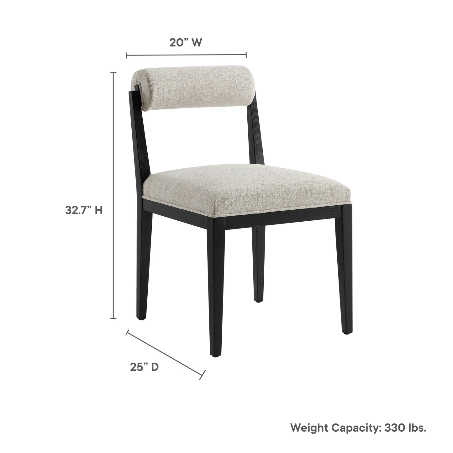 Modway - Kai Fabric Dining Chair by Modway  Bar and Dining Dining Chairs Black - EEI-6993-LIN-BLK