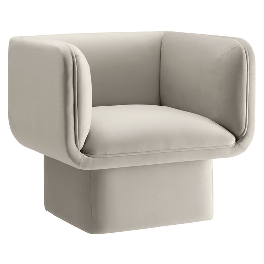 Modway - Tate Performance Velvet Accent Chair by Modway  Living Room Sofas and Armchairs Gray - EEI-6995-ALM