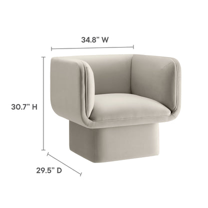 Modway - Tate Performance Velvet Accent Chair by Modway  Living Room Sofas and Armchairs Gray - EEI-6995-ALM