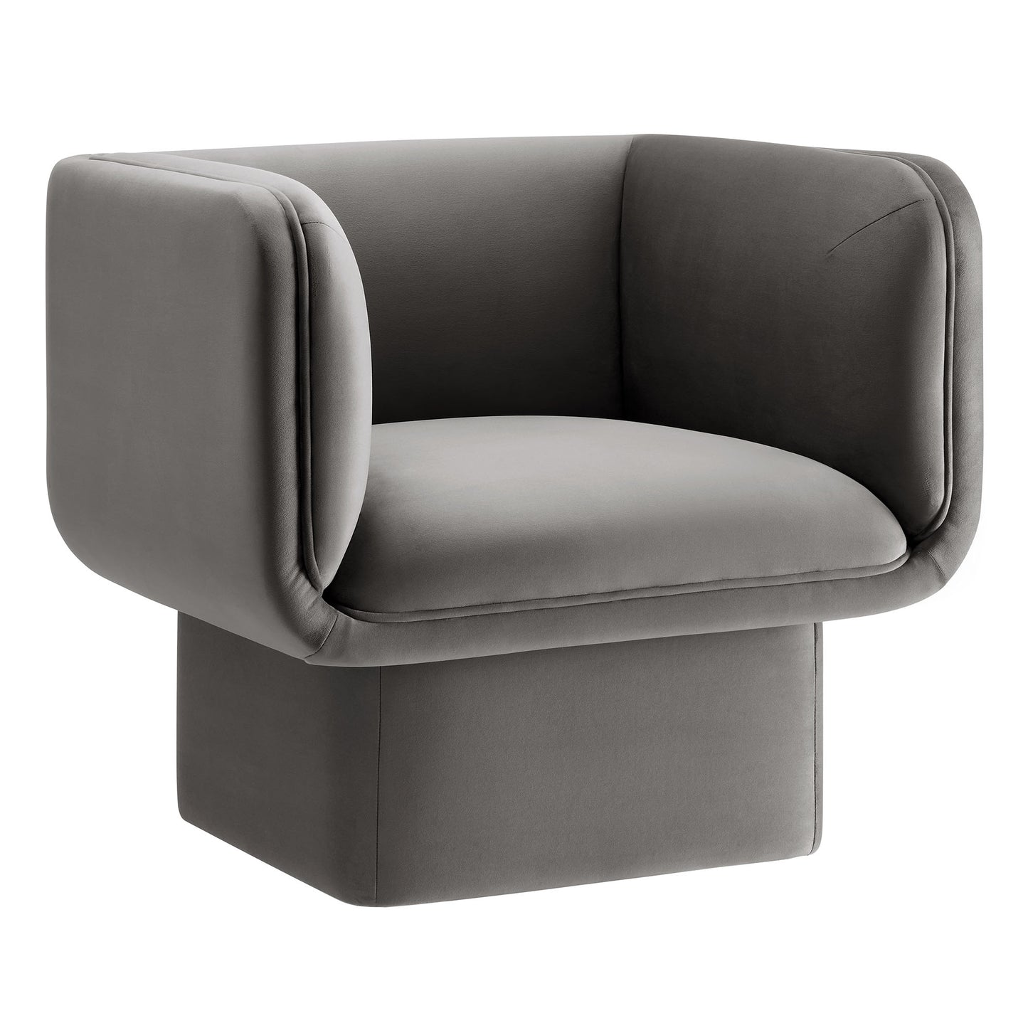 Modway - Tate Performance Velvet Accent Chair by Modway  Living Room Sofas and Armchairs Gray - EEI-6995-STG