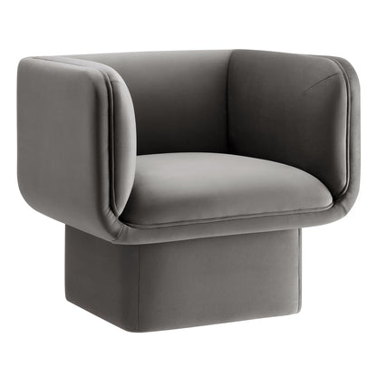 Modway - Tate Performance Velvet Accent Chair by Modway  Living Room Sofas and Armchairs Gray - EEI-6995-STG