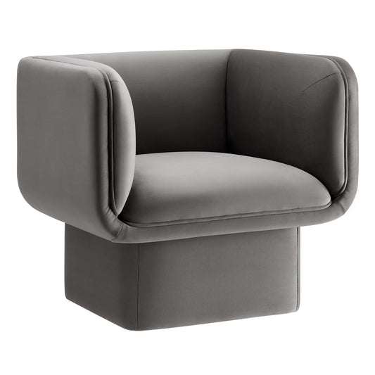 Modway - Tate Performance Velvet Accent Chair by Modway  Living Room Sofas and Armchairs Gray - EEI-6995-STG