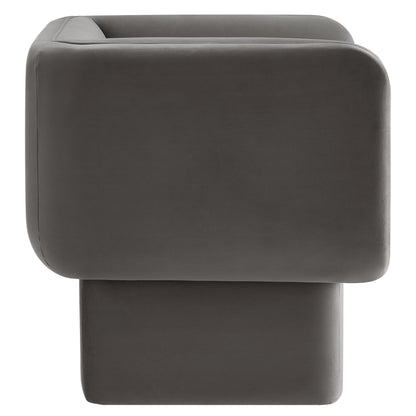 Modway - Tate Performance Velvet Accent Chair by Modway  Living Room Sofas and Armchairs Gray - EEI-6995-STG
