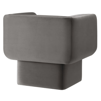 Modway - Tate Performance Velvet Accent Chair by Modway  Living Room Sofas and Armchairs Gray - EEI-6995-STG
