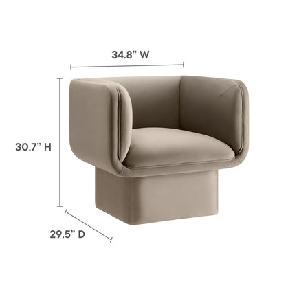 Modway - Tate Performance Velvet Accent Chair by Modway  Living Room Sofas and Armchairs Brown - EEI-6995-TAU