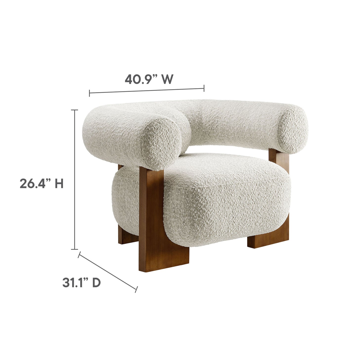 Modway - Jace Boucle Accent Chair by Modway  Living Room Sofas and Armchairs White - EEI-6996-PRL