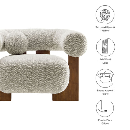 Modway - Jace Boucle Accent Chair by Modway  Living Room Sofas and Armchairs Gray - EEI-6996-RIV